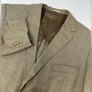 Joseph Abboud Sport Coat Men's 50R Wool Silk Linen Blazer Beige Hamilton Soft J6